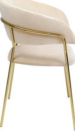 Armlehnstuhl Belle Velvet Creme (2/Set)