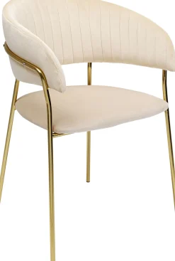 Armlehnstuhl Belle Velvet Creme (2/Set)