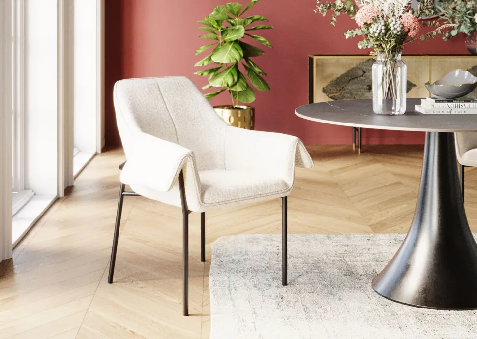 Armlehnstuhl Bess Creme