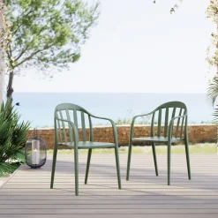 Armlehnstuhl Flores Graugrün