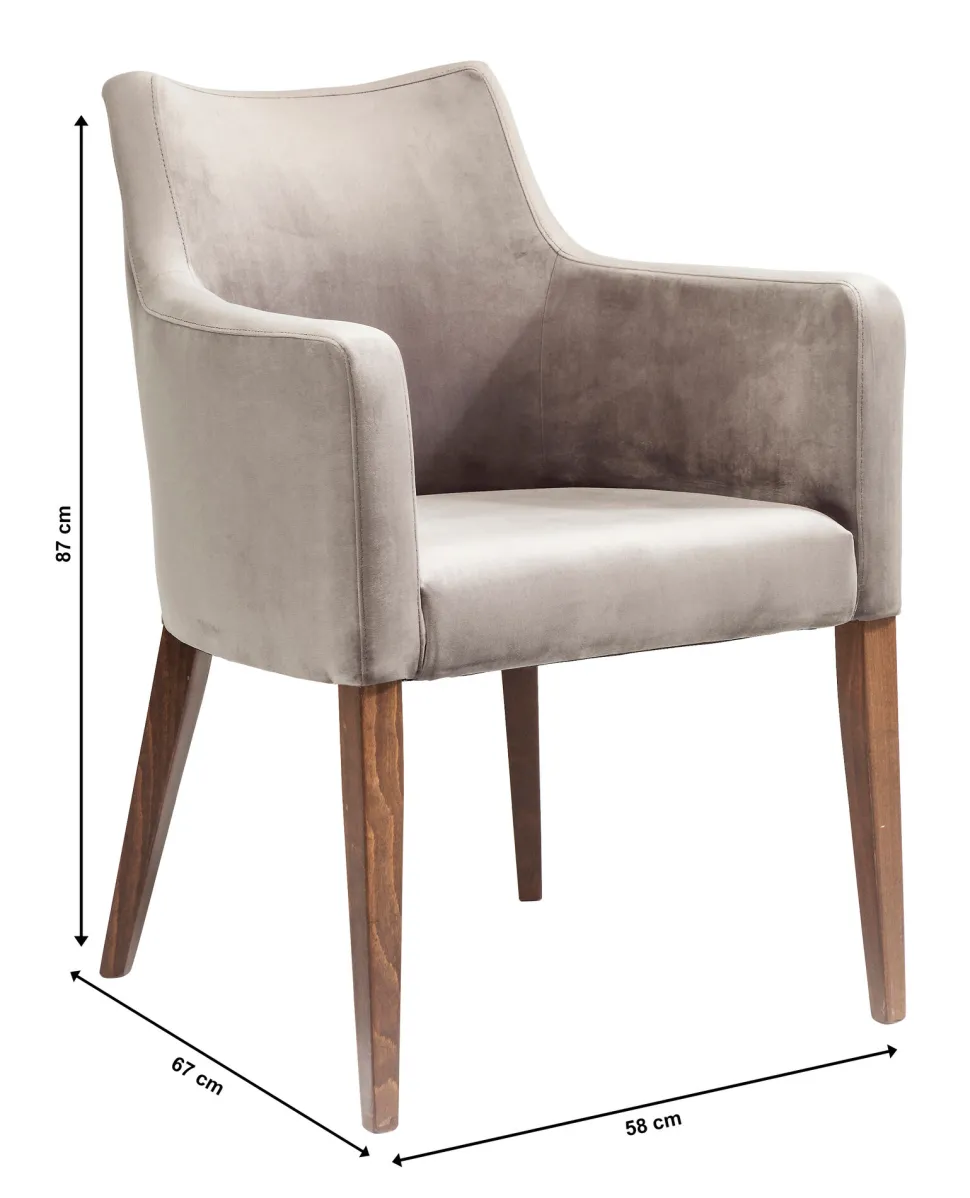 Armlehnstuhl Mode Velvet Grau