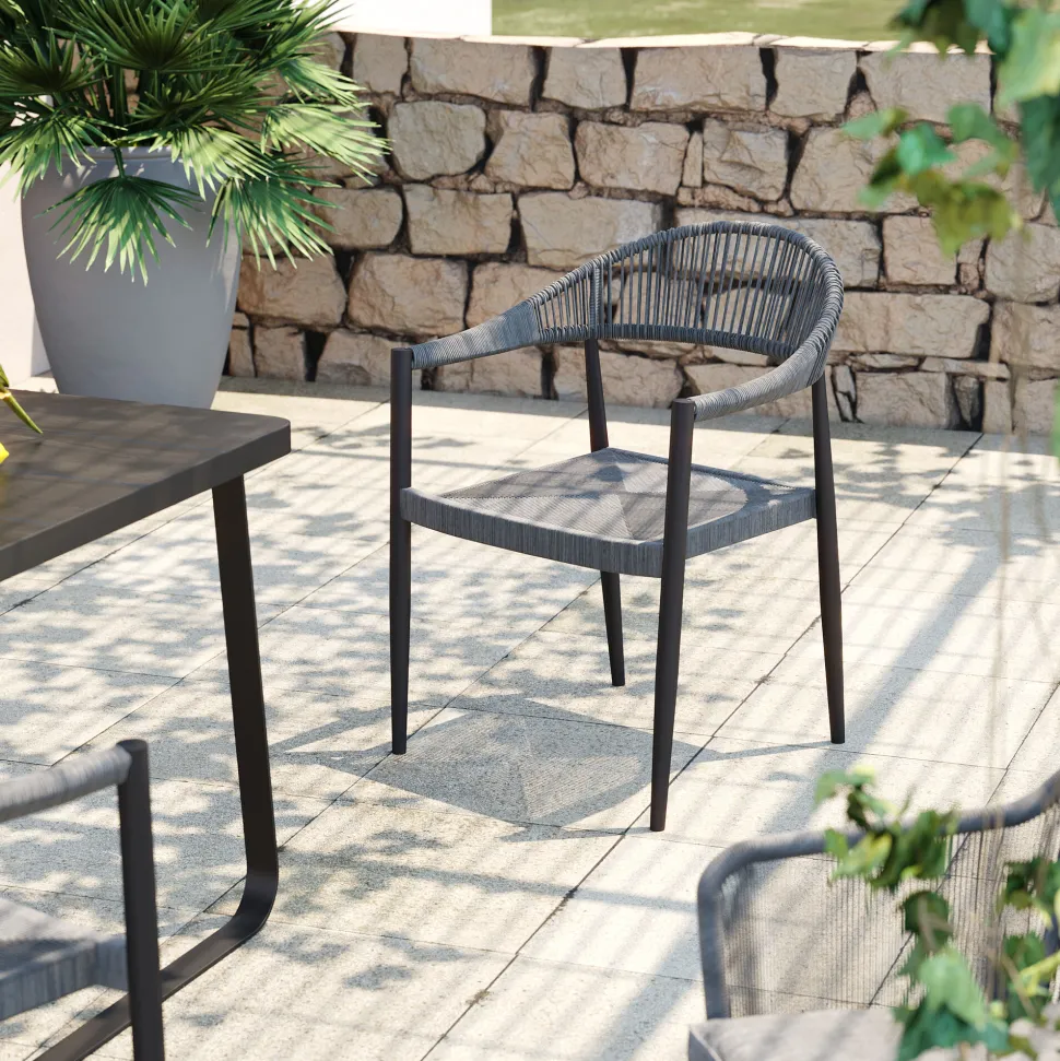 Armlehnstuhl Palma Grau