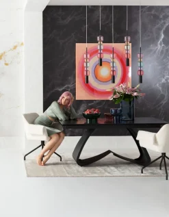 Ausziehtisch Bellagio Glas 180(40+40)x95cm