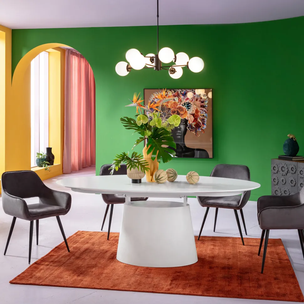 Ausziehtisch Benvenuto Weiß 200(50)x110cm