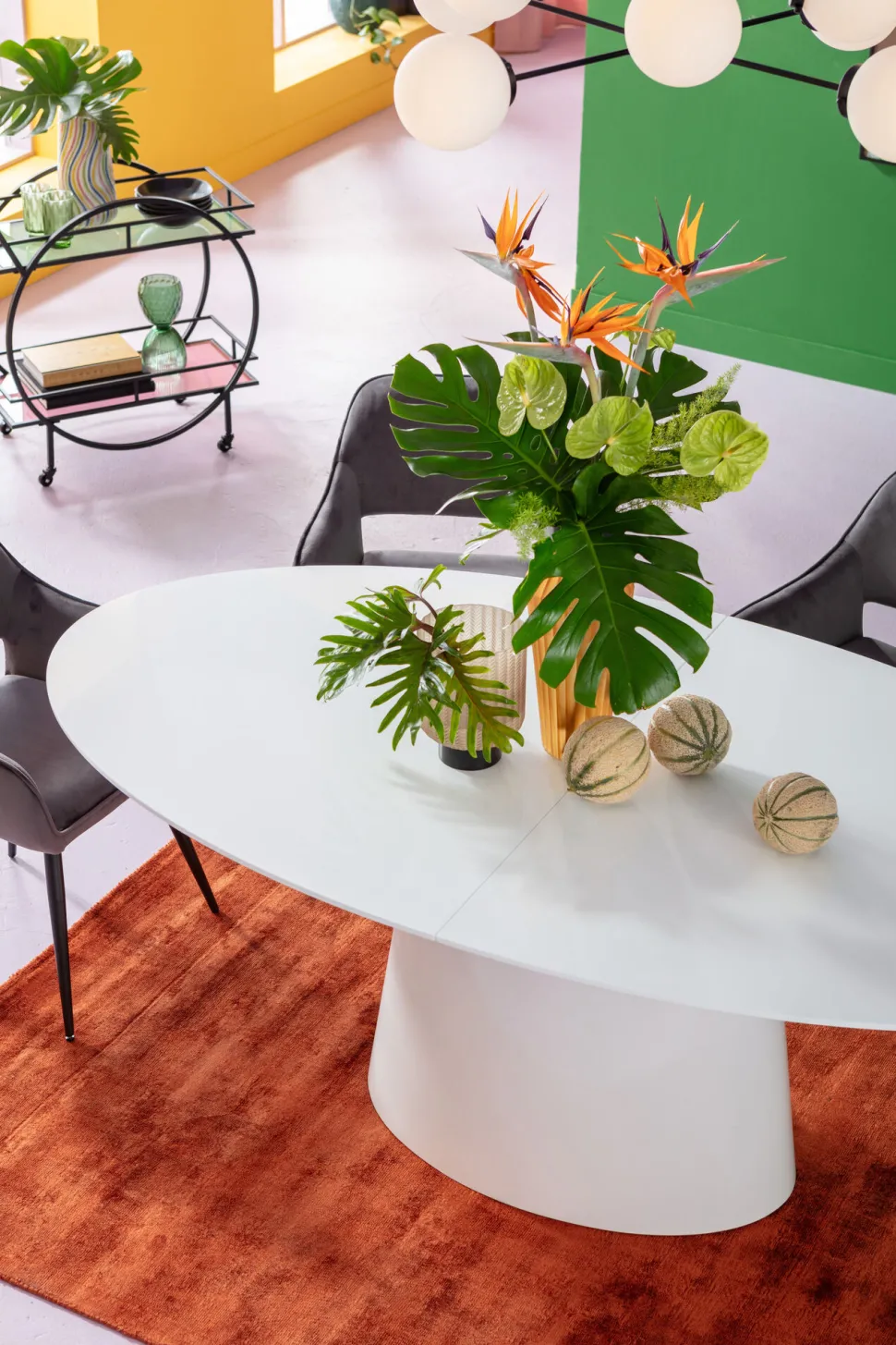 Ausziehtisch Benvenuto Weiß 200(50)x110cm