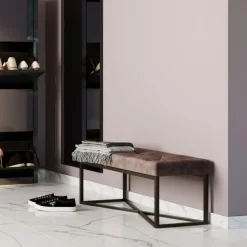 Bank Crossover Grau Schwarz 150x40cm