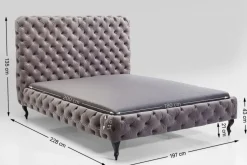 Bett Desire Hoch Silbergrau 180x200 cm