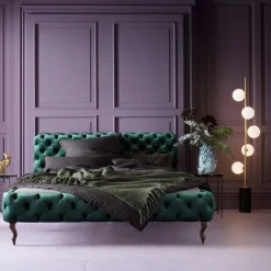 Bett Desire Velvet Grün 180x200cm
