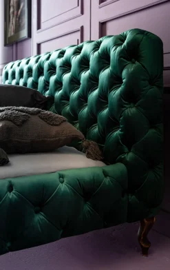 Bett Desire Velvet Grün 180x200cm