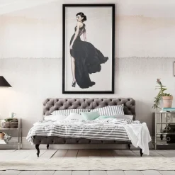 Bett Desire Velvet Silbergrau 180x200 cm