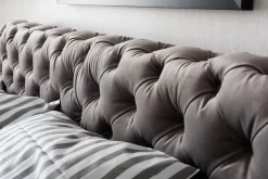 Bett Desire Velvet Silbergrau 180x200 cm