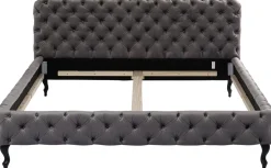 Bett Desire Velvet Silbergrau 180x200 cm