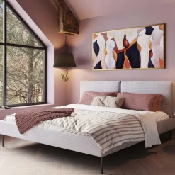 Bett East Side Cord Grau 180x200cm