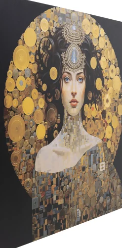Bild Glas Art Nouveau Lady 3D 120x120cm
