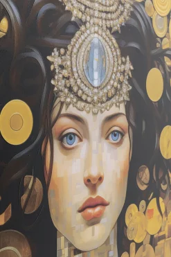 Bild Glas Art Nouveau Lady 3D 120x120cm