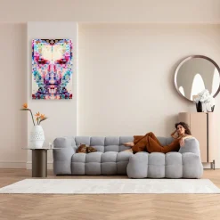 Bild Glas Pixel Face 120x80cm