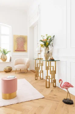 Bild Touched Flower Boat Gold Pink 80x100cm