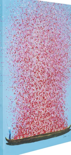 Bild Touched Flower Boat Blau Pink 80x100cm