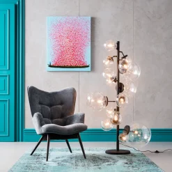 Bild Touched Flower Boat Blau Pink 80x100cm