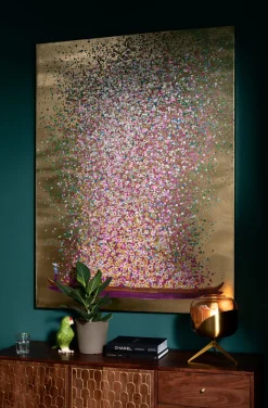 Bild Touched Flower Boat Gold Pink 120x160cm