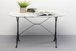 Bistrotisch Kaffeehaus Oval Weiß 120x60cm