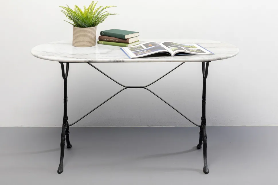 Bistrotisch Kaffeehaus Oval Weiß 120x60cm