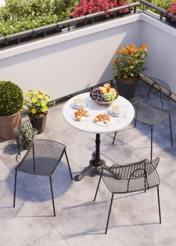 Bistrotisch Kaffeehaus Rund Weiß Ø61