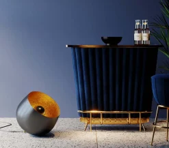 Bodenleuchte Apollon Smooth Schwarz Ø50cm