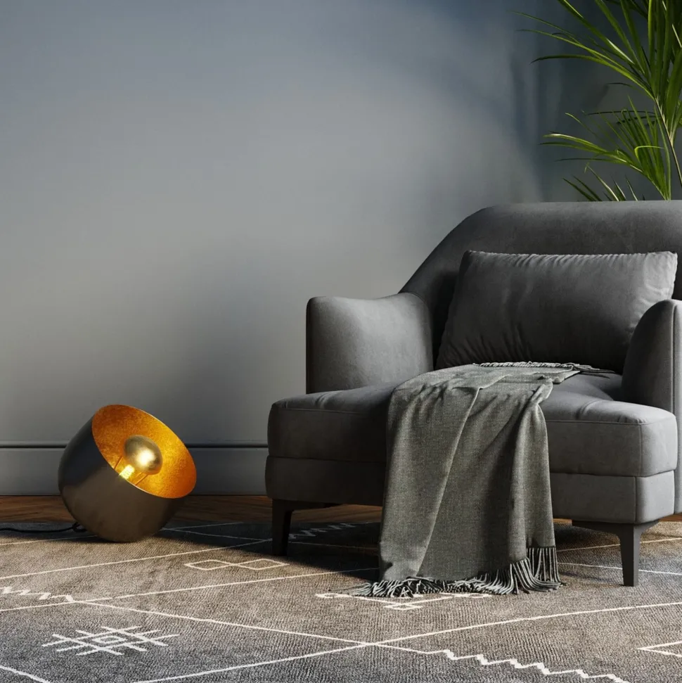 Bodenleuchte Apollon Smooth Schwarz Ø28cm