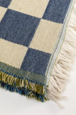 Decke Checker Blau Grün 170x130cm