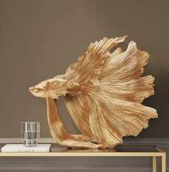 Deko Figur Betta Fish Gold Klein