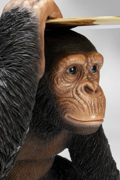 Deko Figur Butler Playing Chimp Schwarz 52cm