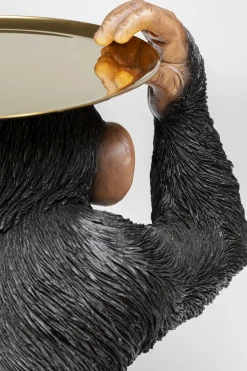 Deko Figur Butler Playing Chimp Schwarz 52cm