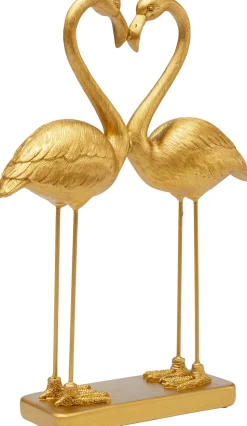 Deko Figur Flamingo Love Gold 39cm