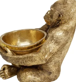 Deko Figur Gorilla Holding Bowl Gold 41cm