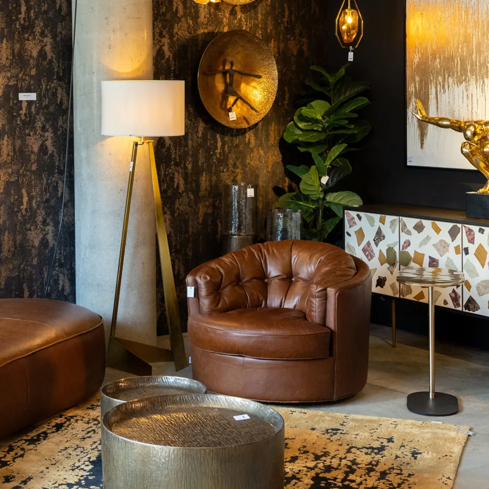 Drehsessel Music Hall Leder Braun