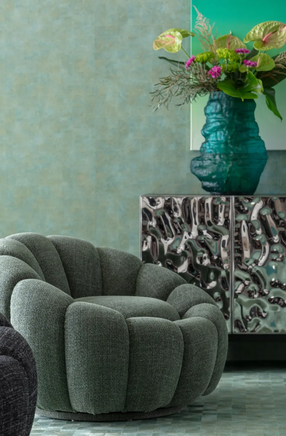 Drehsessel Peppo Bloom Melange Grün