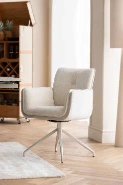 Drehstuhl mit Armlehnen Hilla Weiß