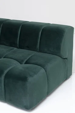 Ecksofa Belami Velvet Dunkelgrün Links 265cm