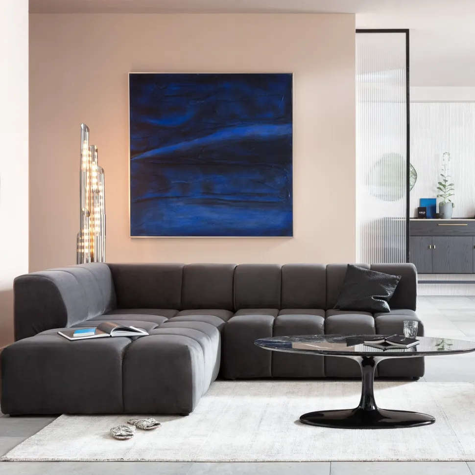 Ecksofa Belami Velvet Grau Links