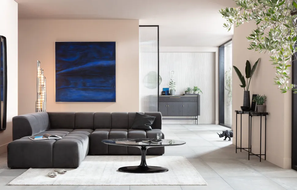 Ecksofa Belami Velvet Grau Links