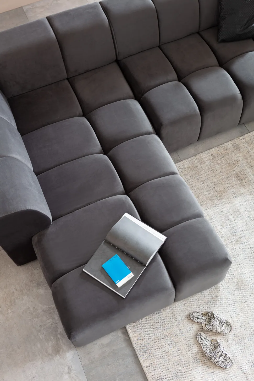 Ecksofa Belami Velvet Grau Links