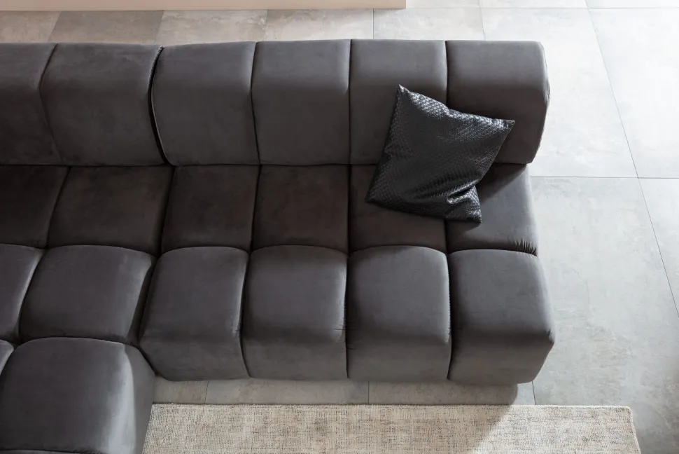 Ecksofa Belami Velvet Grau Links