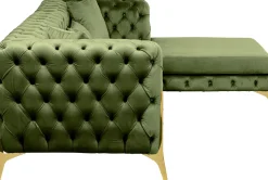 Ecksofa Bellissima Velvet Grün Rechts