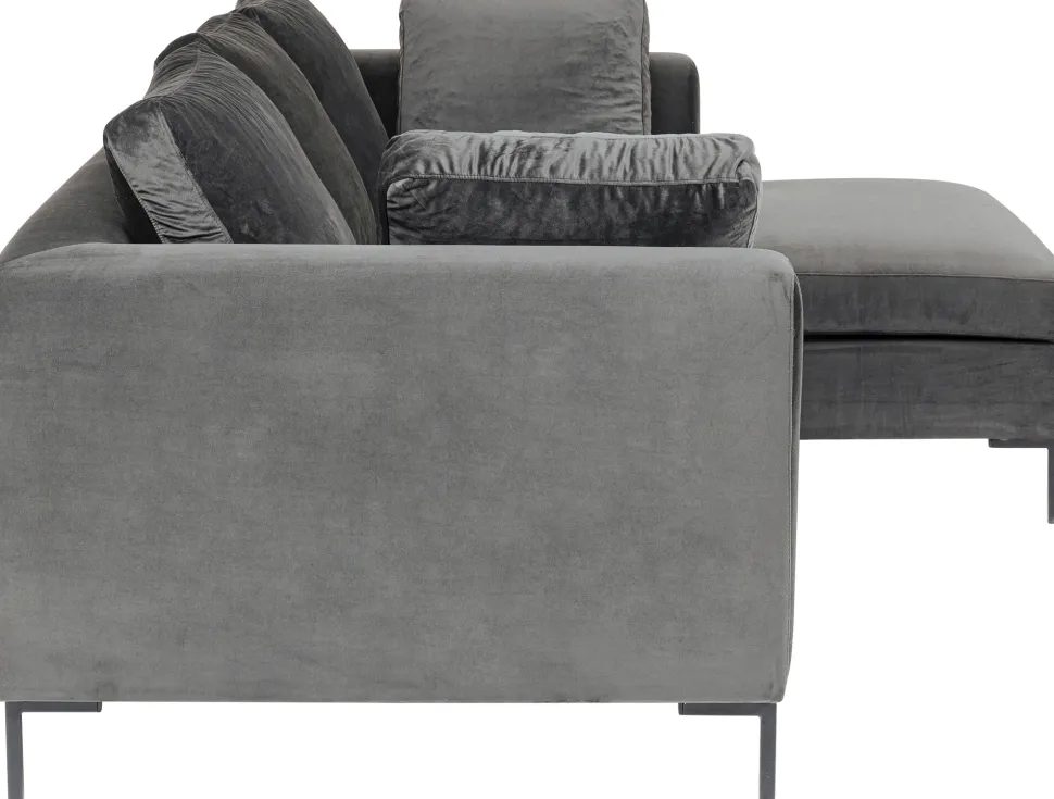 Ecksofa Gianni Velvet Grau 270x167cm Rechts