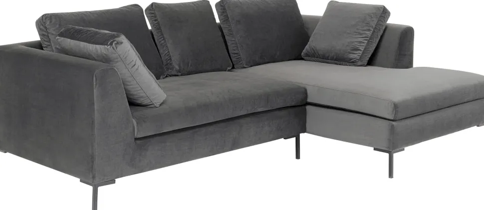 Ecksofa Gianni Velvet Grau 270x167cm Rechts