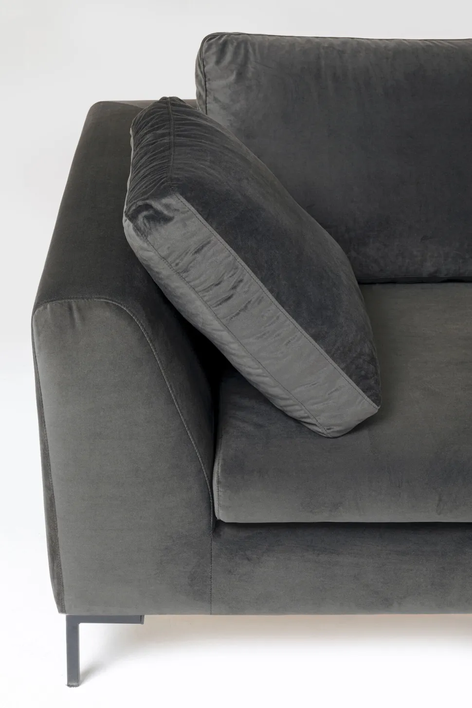 Ecksofa Gianni Velvet Grau 270x167cm Rechts