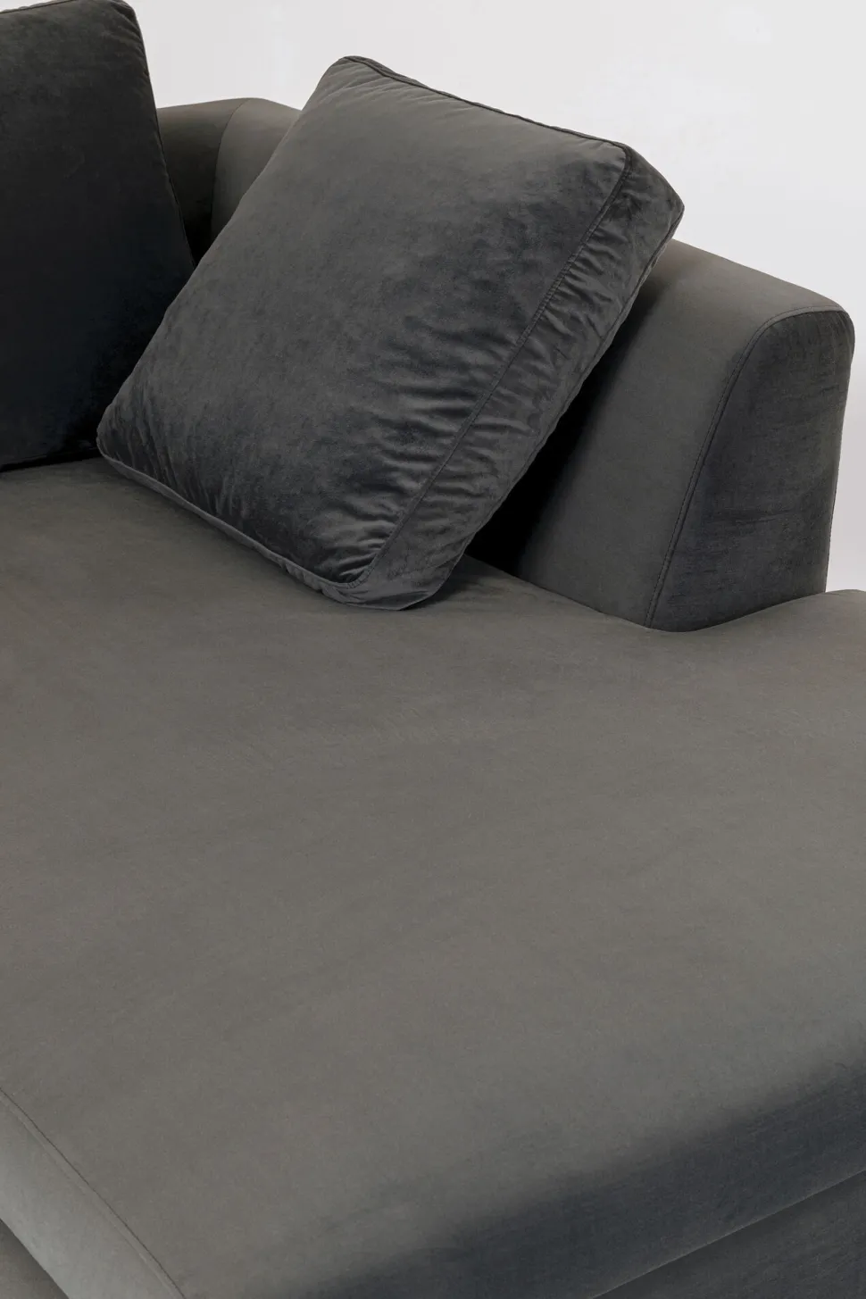 Ecksofa Gianni Velvet Grau 270x167cm Rechts