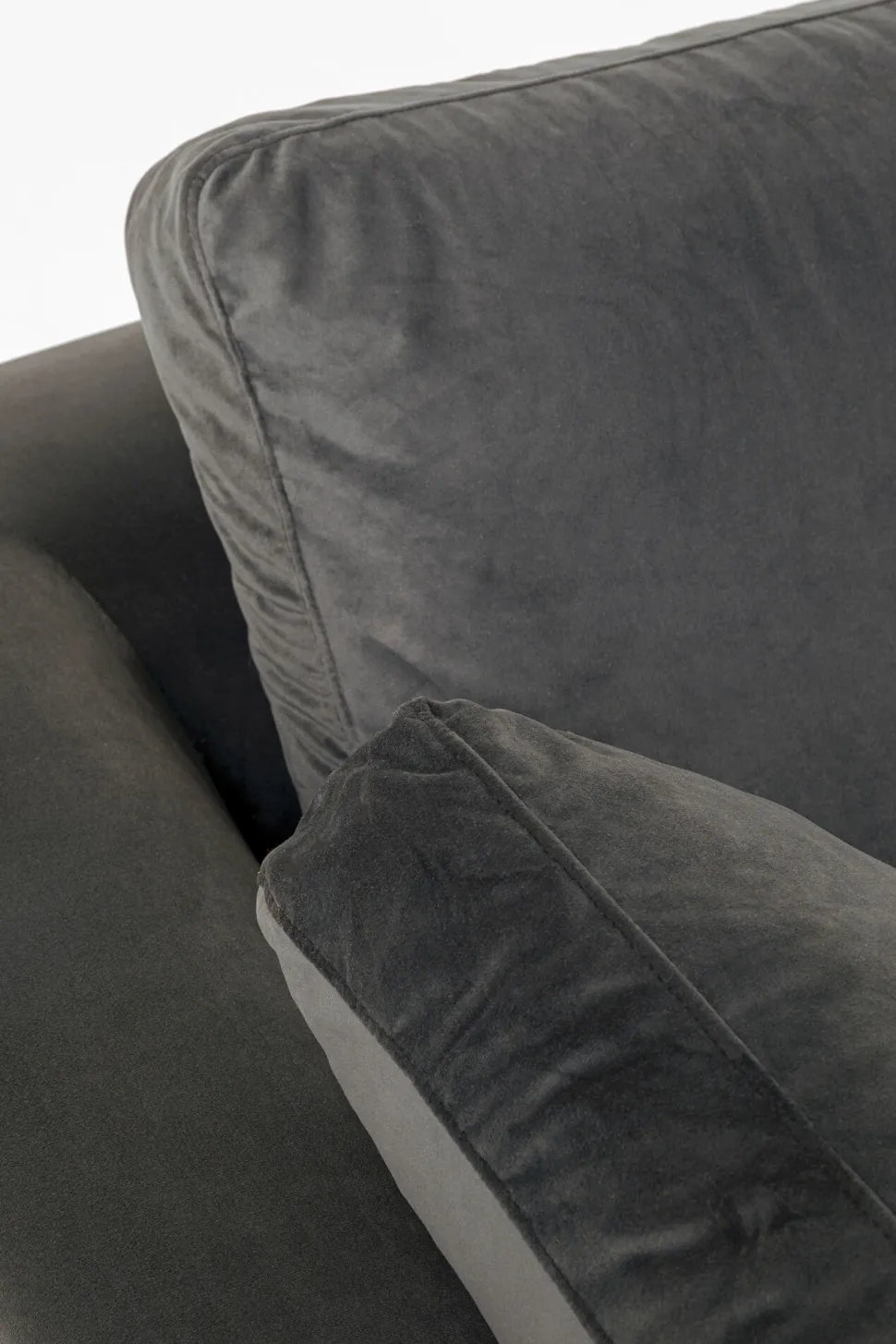 Ecksofa Gianni Velvet Grau 270x167cm Rechts