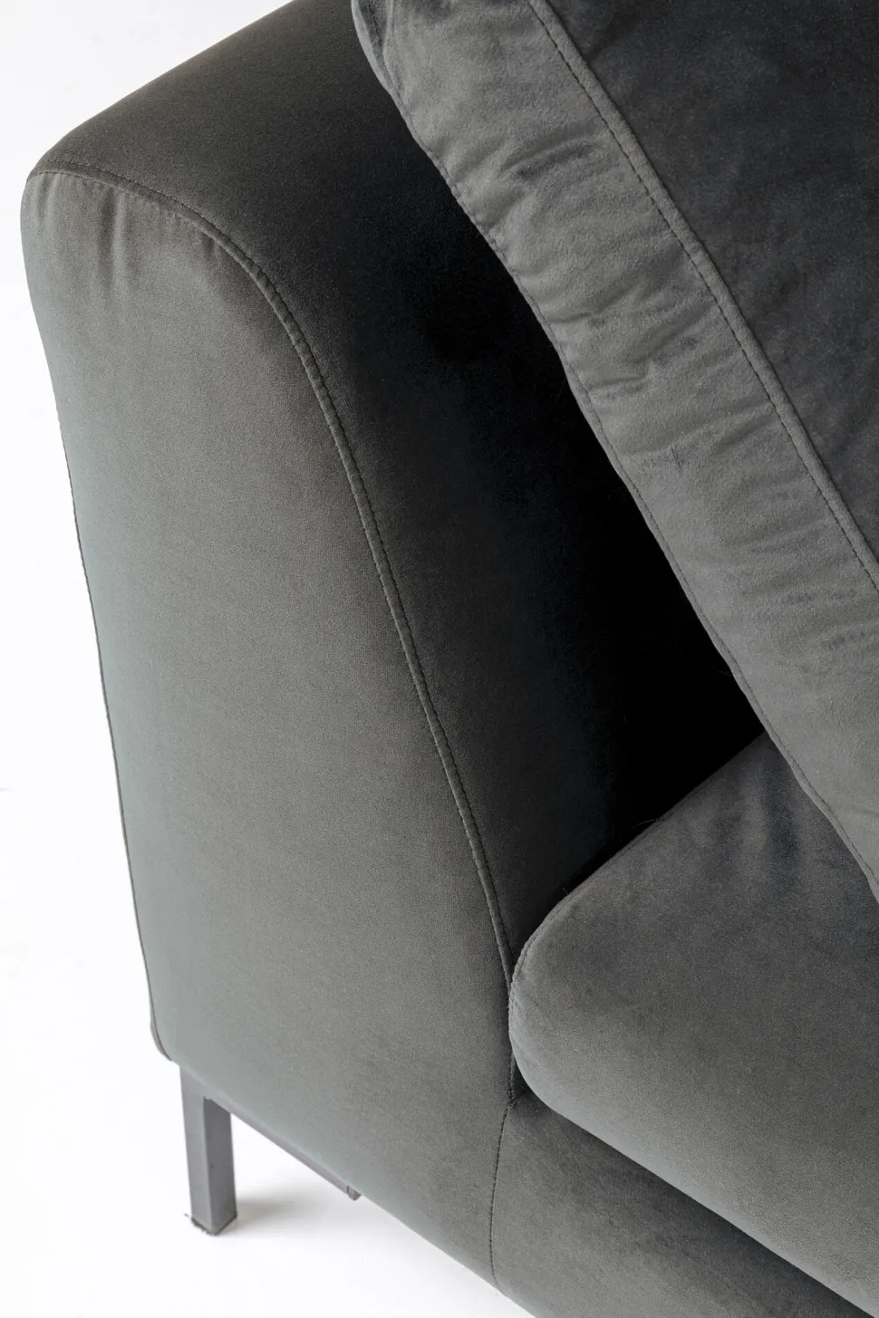 Ecksofa Gianni Velvet Grau 270x167cm Rechts